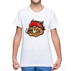 Bandana Cinghiale t-shirt personalizzata bambino digitalshirt bianca