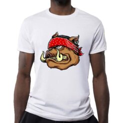 Bandana Cinghiale t-shirt personalizzata uomo digitalshirt bianca