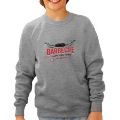 Barbecue felpa senza cappuccio personalizzata bambino digitalshirt grigia