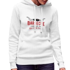Barbecue felpa con cappuccio personalizzata donna digitalshirt bianca.jpg