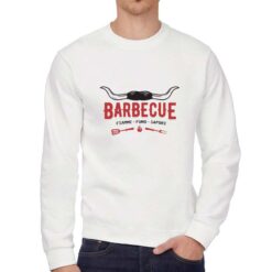 Barbecue felpa senza cappuccio personalizzata uomo digitalshirt bianca