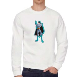 Batman disegno felpa senza cappuccio personalizzata uomo digitalshirt bianca
