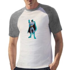 Batman disegno t-shirt bicolor personalizzata uomo digitalshirt grigia