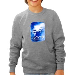 Batteria felpa senza cappuccio personalizzata bambino digitalshirt grigia