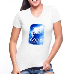 Batteria t-shirt scollo a v personalizzata donna digitalshirt bianca