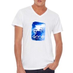 Batteria t-shirt scollo a v personalizzata uomo digitalshirt bianca