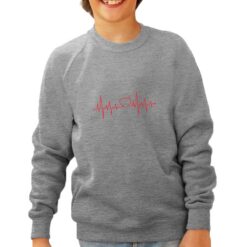 Battido Cardiaco felpa senza cappuccio personalizzata bambino digitalshirt grigia