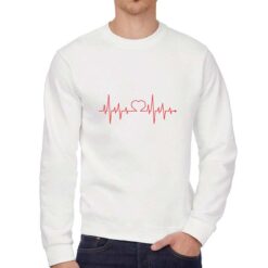 Battido Cardiaco felpa senza cappuccio personalizzata uomo digitalshirt bianca