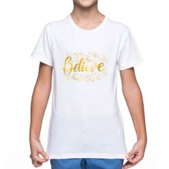 Believe  t-shirt personalizzata bambino digitalshirt bianca