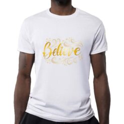 Believe t-shirt personalizzata uomo digitalshirt bianca