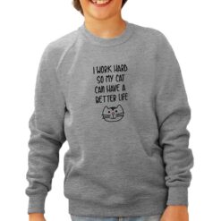 Better Life felpa senza cappuccio personalizzata bambino digitalshirt grigia