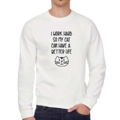 Better Life felpa senza cappuccio personalizzata uomo digitalshirt bianca