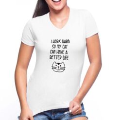 Better Life t-shirt scollo a v personalizzata donna digitalshirt bianca