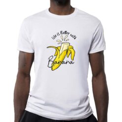 Better With Banana t-shirt personalizzata uomo digitalshirt bianca