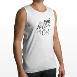 Better With Cat canotta personalizzata uomo digitalshirt bianca