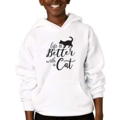 Better With Cat felpa con cappuccio personalizzata bambino digitalshirtbianco