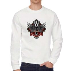 Bikers From Hell felpa senza cappuccio personalizzata uomo digitalshirt bianca