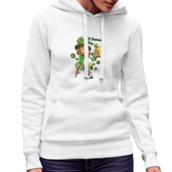 Birra Folletto San Patrizio felpa con cappuccio personalizzata donna digitalshirt bianca.jpg