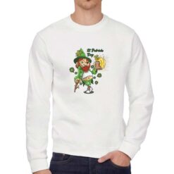 Birra Folletto San Patrizio felpa senza cappuccio personalizzata uomo digitalshirt bianca