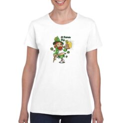 Birra Folletto San Patrizio t-shirt personalizzata donna digitalshirt bianco