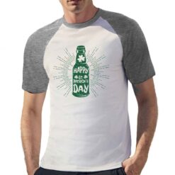 Birra Verde t-shirt bicolor personalizzata uomo digitalshirt grigia