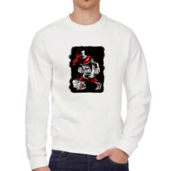 Bomboletta Spray felpa senza cappuccio personalizzata uomo digitalshirt bianca