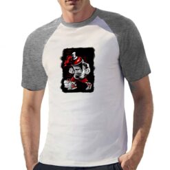 Bomboletta Spray t-shirt bicolor personalizzata uomo digitalshirt grigia
