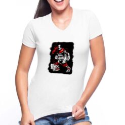 Bomboletta Spray t-shirt scollo a v personalizzata donna digitalshirt bianca