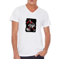 Bomboletta Spray t-shirt scollo a v personalizzata uomo digitalshirt bianca