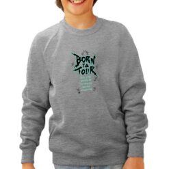 Born Tour felpa senza cappuccio personalizzata bambino digitalshirt grigia