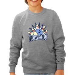 Bowling felpa senza cappuccio personalizzata bambino digitalshirt grigia
