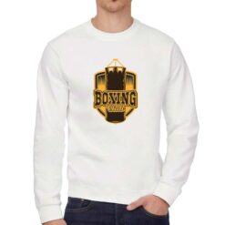 Boxing Club felpa senza cappuccio personalizzata uomo digitalshirt bianca
