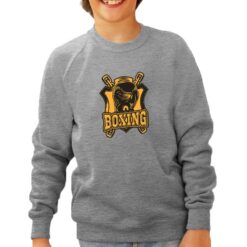 Boxing felpa senza cappuccio personalizzata bambino digitalshirt grigia