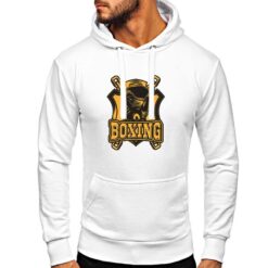 Boxing felpa con cappuccio personalizzata uomo digitalshirt bianca