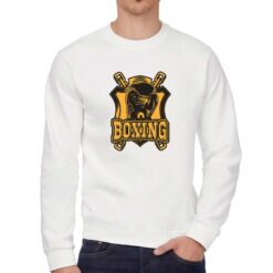 Boxing felpa senza cappuccio personalizzata uomo digitalshirt bianca