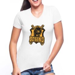 Boxing t-shirt scollo a v personalizzata donna digitalshirt bianca