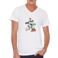 Brave t-shirt scollo a v personalizzata uomo digitalshirt bianca