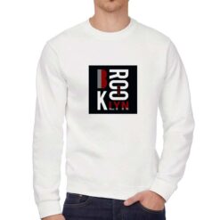 Brooklyn felpa senza cappuccio personalizzata uomo digitalshirt bianca