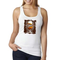 Brown Beer canottiera personalizzata donna digitalshirt bianca