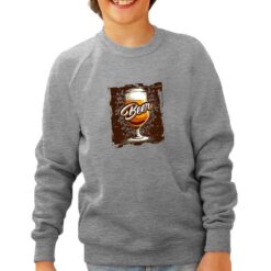 Brown Beer felpa senza cappuccio personalizzata bambino digitalshirt grigia