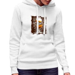 Brown Beer felpa con cappuccio personalizzata donna digitalshirt bianca.jpg