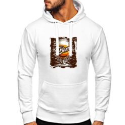 Brown Beer felpa con cappuccio personalizzata uomo digitalshirt bianca