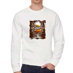 Brown Beer felpa senza cappuccio personalizzata uomo digitalshirt bianca