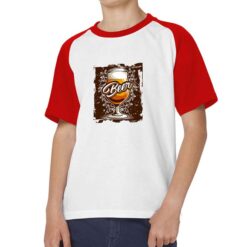 Brown Beer t-shirt bicolor personalizzata bambino digitalshirt rossa