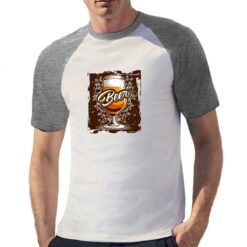 Brown Beer t-shirt bicolor personalizzata uomo digitalshirt grigia