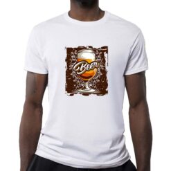 Brown Beer t-shirt personalizzata uomo digitalshirt bianca