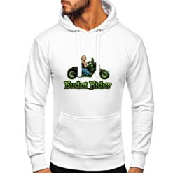 Budai Rider felpa con cappuccio personalizzata uomo digitalshirt bianca