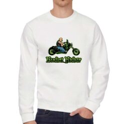 Budai Rider felpa senza cappuccio personalizzata uomo digitalshirt bianca