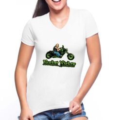 Budai Rider t-shirt scollo a v personalizzata donna digitalshirt bianca