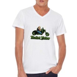 Budai Rider t-shirt scollo a v personalizzata uomo digitalshirt bianca